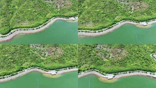 航拍广东惠州大亚湾海岸线绿道自然景观高清在线视频素材下载