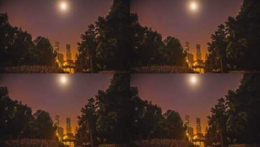 湖南长沙烈士公园地标夜景延时摄影高清在线视频素材下载