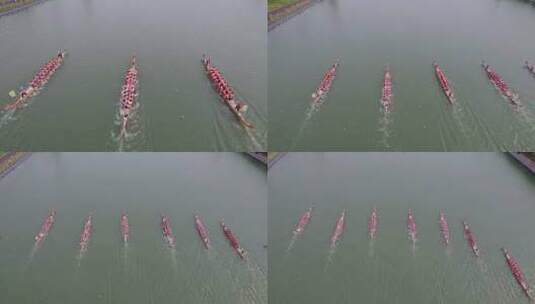 中国民俗文化活动赛龙舟高清在线视频素材下载