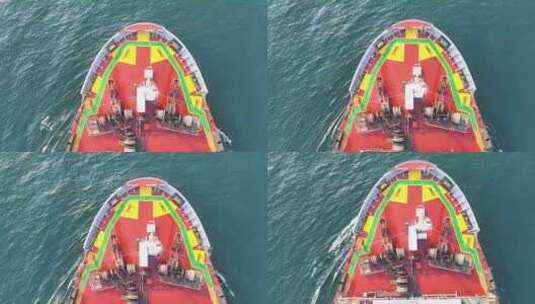 行驶中的货轮 船头破浪 海上航行高清在线视频素材下载