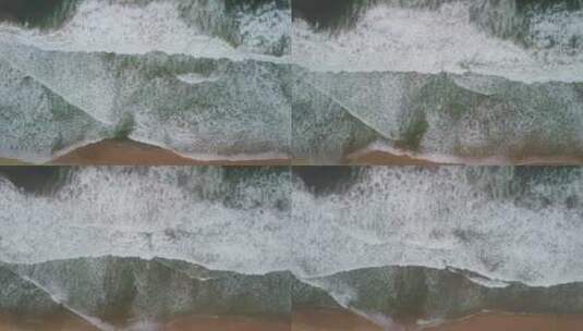 冲浪镇海滩上催眠的海浪高清在线视频素材下载