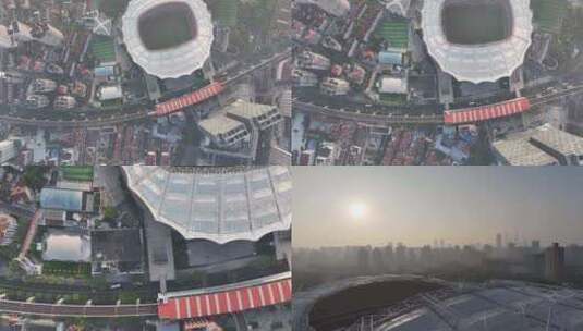 上海早高峰高架航拍高清在线视频素材下载