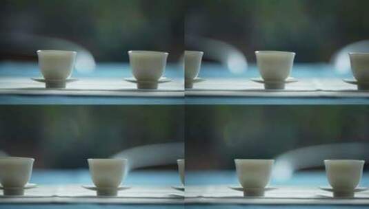 古色古香的茶具茶杯茶壶高清在线视频素材下载