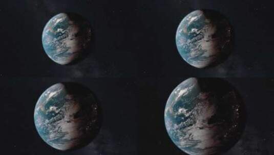 从外太空看地球自转高清在线视频素材下载