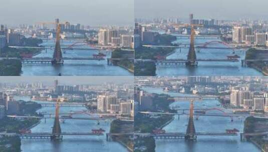 中国广东省广州市金沙洲广佛大桥高清在线视频素材下载