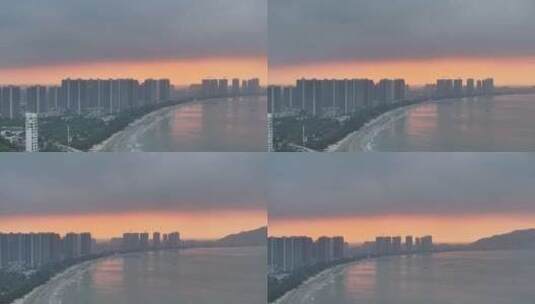 惠州惠东县傍晚夕阳航拍高清在线视频素材下载