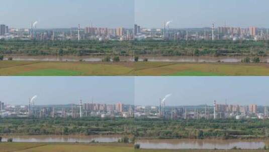 城市 工业 环境污染 中国石油 壳牌高清在线视频素材下载