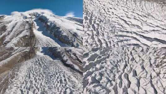 新疆航拍雪山冰川慕士塔格峰边境严寒塔县高清在线视频素材下载