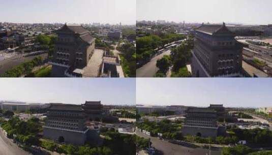航拍北京前门箭楼高清在线视频素材下载