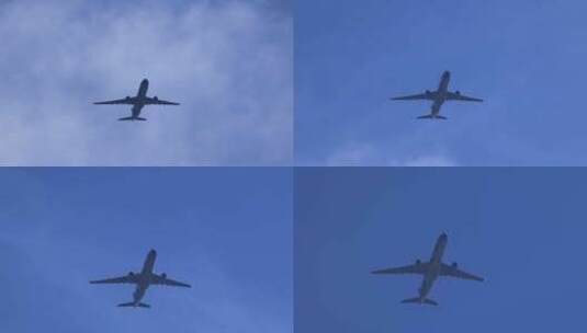 飞机掠过天空高清在线视频素材下载