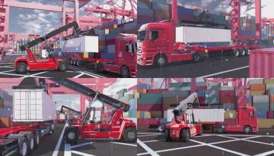 智能化货物装卸港口高清在线视频素材下载