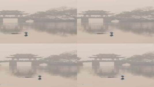 杭州西湖清晨雷峰塔山色空蒙竖版空镜高清在线视频素材下载