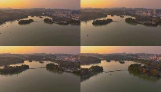4K航拍广东省惠州西湖风景区32高清在线视频素材下载