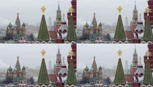 莫斯科克里姆林宫红场风光高清在线视频素材下载