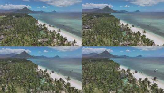 毛里求斯天堂岛的异国海岸高清在线视频素材下载