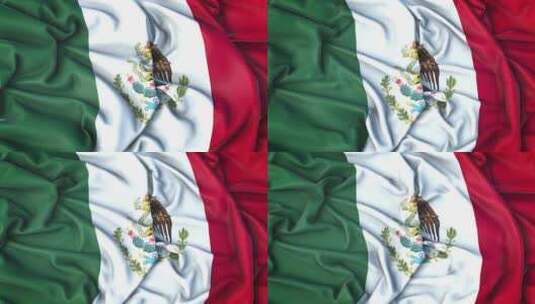 墨西哥国旗放大非常逼真高清在线视频素材下载