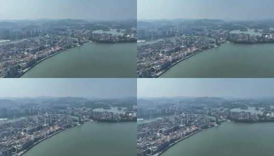 惠州市风光航拍惠城区惠州西湖风景合江楼高清在线视频素材下载