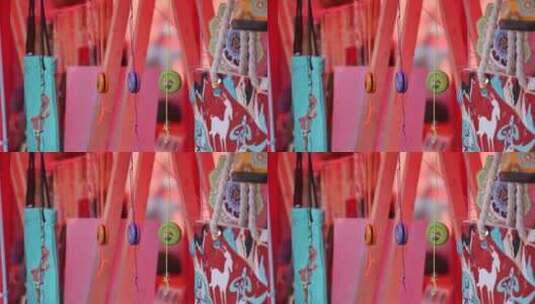 北京春节地坛庙会集市迎春吉祥物新年挂件高清在线视频素材下载