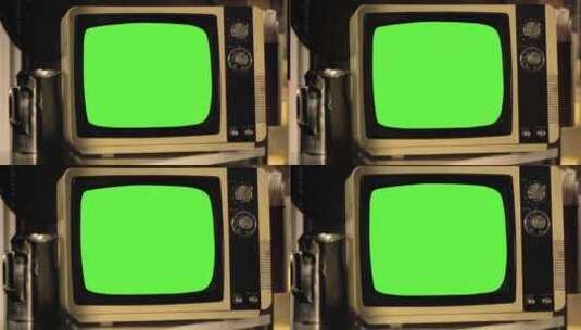 老式电视绿屏。高清在线视频素材下载
