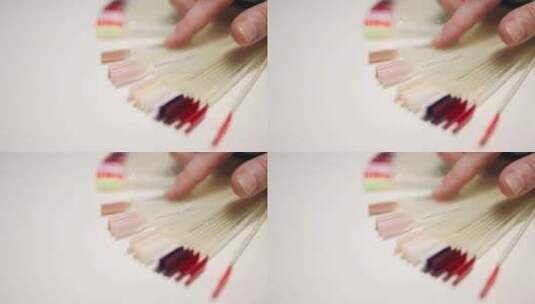 选择指甲油样品的人高清在线视频素材下载