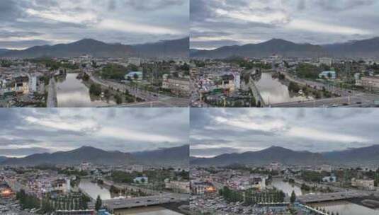 西藏城关区拉萨航拍空镜高清在线视频素材下载