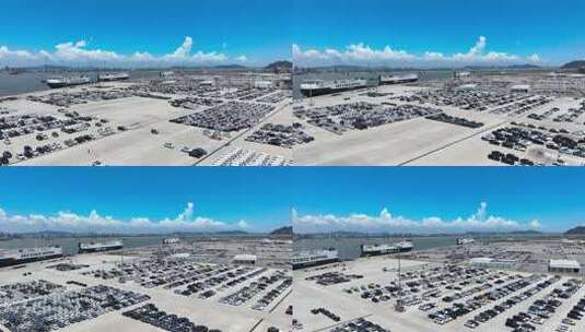 航拍汽车码头新能源汽车出口高清在线视频素材下载