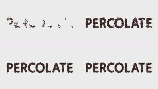 咖啡豆的动画字体文本通过Alpha通道渗高清在线视频素材下载