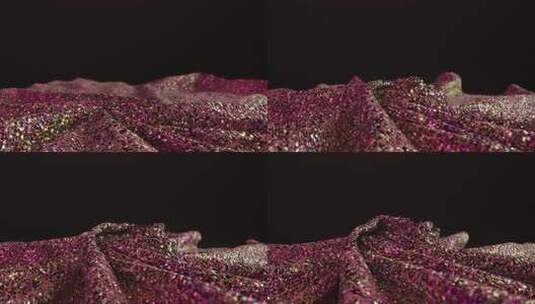 炫目亮片的漩涡织物闪闪发光，色彩鲜艳，为高清在线视频素材下载