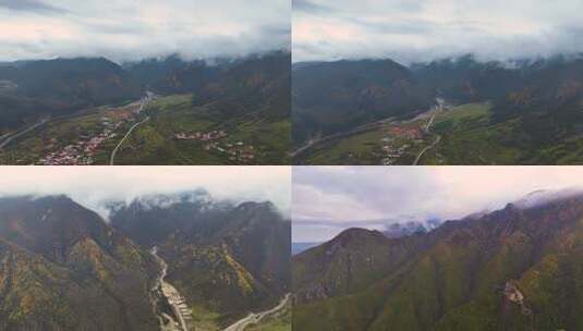 甘肃临夏积石山雨后山川云海高清在线视频素材下载