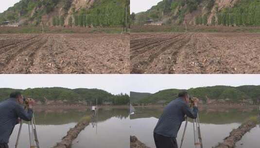 陕北延安农田整治土地整治高清在线视频素材下载