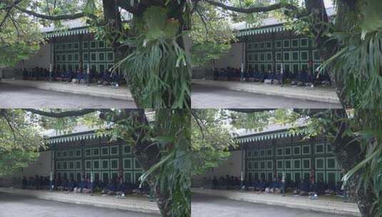 印尼爪哇日惹皇宫侍卫仆人传统建筑文化遗产高清在线视频素材下载