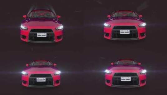 3D动画红色汽车高速行驶开场AE模板高清AE视频素材下载