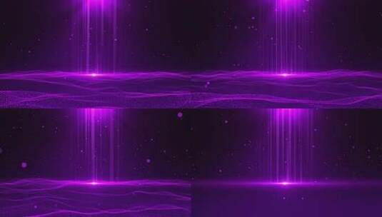 4k紫色粒子海平面背景AE模板高清AE视频素材下载