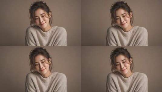 甜美笑容：亚洲女孩的温暖治愈瞬间高清在线视频素材下载