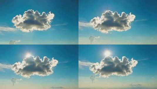 蓝天中漂浮的白云高清在线视频素材下载