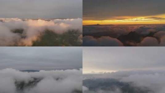 山间晚霞云海景观高清在线视频素材下载