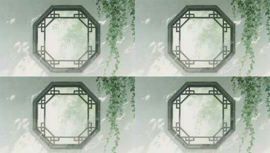 中式园林窗户竹林风意境视频高清在线视频素材下载