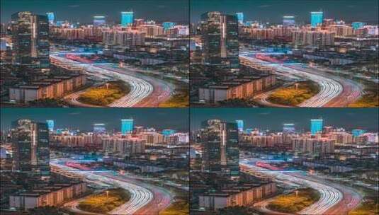 深圳_滨河大道_深圳CBD_夜景_竖屏高清在线视频素材下载