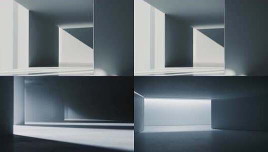 极简主义建筑空间光影变化高清在线视频素材下载