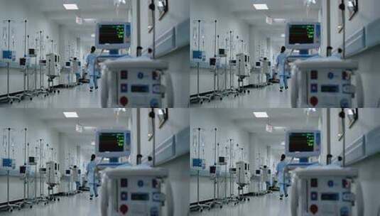 医院走廊护士行走医疗场景高清在线视频素材下载