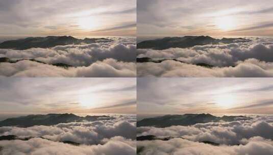 云海日出全景云海日出壮丽山河美丽乡村振兴高清在线视频素材下载