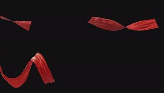 丝带红绸无限循环红绸边框高清在线视频素材下载