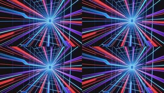 科技线条穿梭网格4K高清在线视频素材下载
