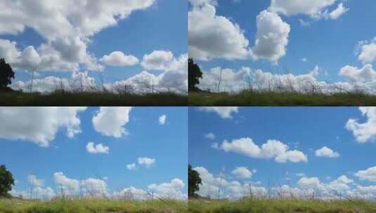蔚蓝天空云朵延时素材高清在线视频素材下载