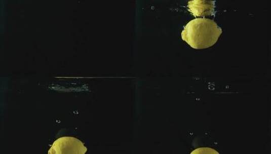 浸入水中的柠檬高清在线视频素材下载