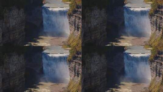 峡谷的瀑布风光景色高清在线视频素材下载
