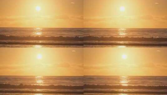 夕阳下的大海平面高清在线视频素材下载