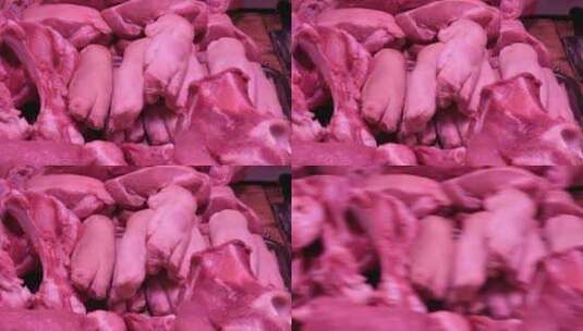 市场卖牛肉猪肉排骨档口 (8)高清在线视频素材下载