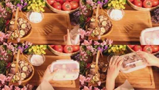 饭盒清洗香菇妙招 (2)高清在线视频素材下载