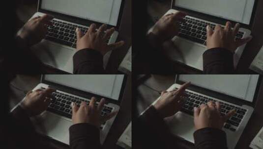 女人在用笔记本电脑打字高清在线视频素材下载